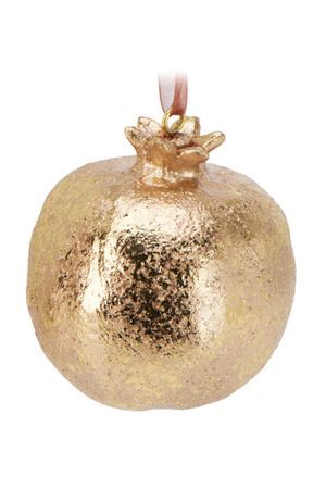 Ёлочная игрушка ЗОЛОТОЙ ГРАНАТ, полистоун, 6 см, Koopman International