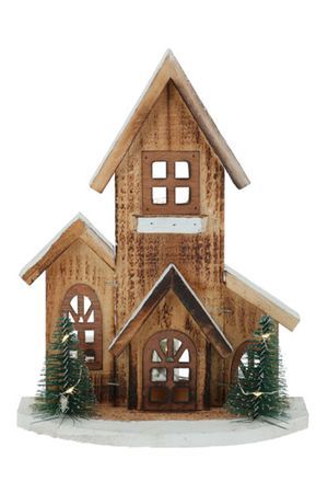 Декоративное интерьерное украшение ДОМИК ЛИНДАУ с подсветкой, 27 см, Koopman International