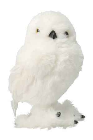 Декоративная фигура СОВА ФЛЮША, искусственный мех, перо, 18 см, Koopman International