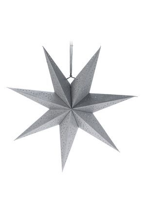 Декоративное подвесное украшение ЗВЕЗДА 'ЭСКОЛАН', бумага, серебряная, 45 см, Koopman International