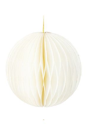 Декоративное подвесное украшение ШАР 'ФОССАНО', бумага, белый, 15 см, Koopman International