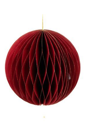 Декоративное подвесное украшение ШАР 'ФОССАНО', бумага, бордовый, 25 см, Koopman International