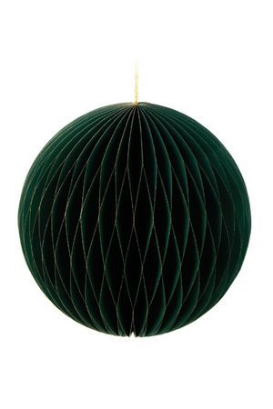 Декоративное подвесное украшение ШАР 'ФОССАНО', бумага, зелёный, 25 см, Koopman International