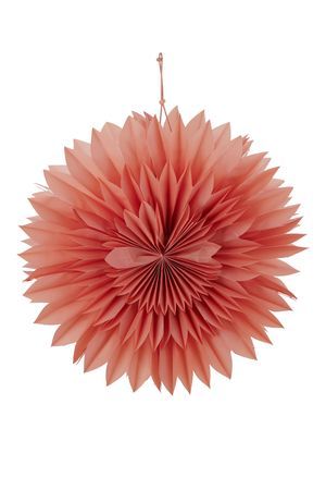 Декоративное подвесное украшение снежинка ДАЛИЯ ГРАНД, бумага, персиковая, 50 см, Koopman International