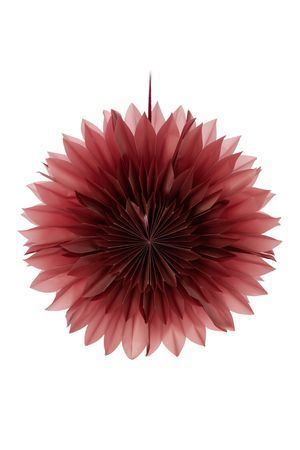 Декоративное подвесное украшение снежинка ДАЛИЯ ГРАНД, бумага, бордовая, 50 см, Koopman International