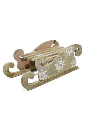 Декоративное украшение САНКИ 'СНЕЖНАЯ ДОРОЖКА', древесина манго, 45х18 см, Koopman International