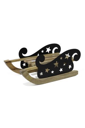 Декоративное украшение САНКИ 'ЗВЁЗДНАЯ ДОРОЖКА', древесина манго, 32х18 см, Koopman International