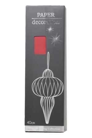 Декоративное подвесное украшение ФОНАРИК 'САНСЕР', бумага, красный, 40 см, Koopman International