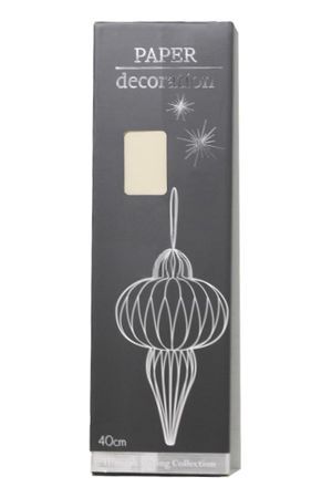 Декоративное подвесное украшение ФОНАРИК 'САНСЕР', бумага, кремовый, 40 см, Koopman International