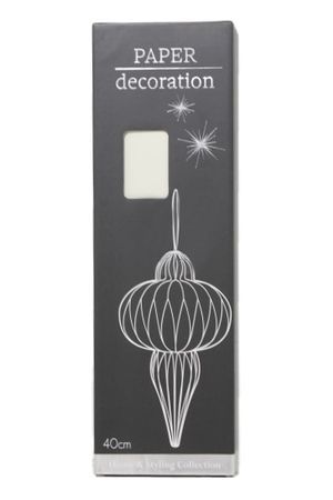 Декоративное подвесное украшение ФОНАРИК 'САНСЕР', бумага, белый, 40 см, Koopman International