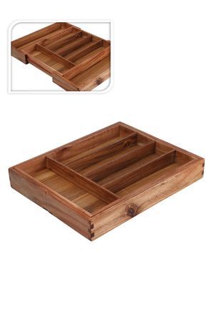 Раздвижной органайзер для столовых приборов ВАККО, древесина акации, 34-45 см, Koopman International