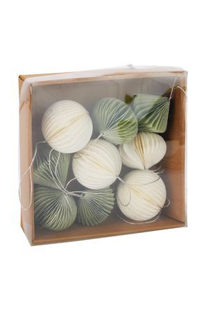 Набор подвесных украшений ФОНАРИКИ 'ФИСТАШКОВЫЙ ПЛОМБИР', бумага, 6 см, 9 шт., Koopman International