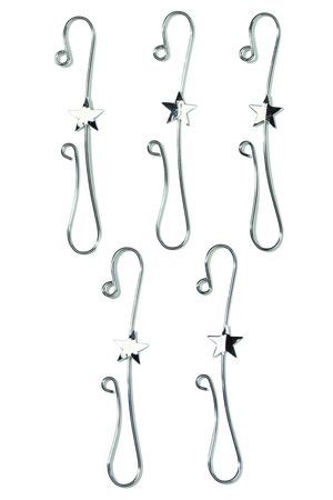 Крючки для ёлочных игрушек ШТЕРН, металл, серебряные, 8 см, 18 шт., Inge Glas
