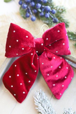 Декоративный бант ДИВИЯ, текстиль, бордовый, 17х15 см, Edelman