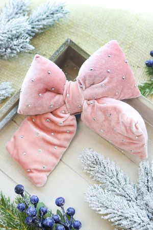 Декоративный бант ДИВИЯ, текстиль, коралловый, 17х15 см, Edelman