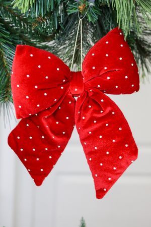 Декоративный бант ДИВИЯ, текстиль, красный, 23х20 см, Edelman