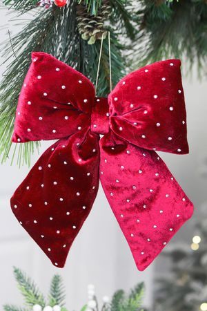 Декоративный бант ДИВИЯ, текстиль, бордовый, 23х20 см, Edelman