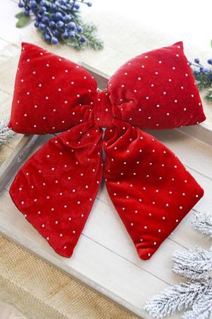 Декоративный бант ДИВИЯ, текстиль, красный, 34х30 см, Edelman