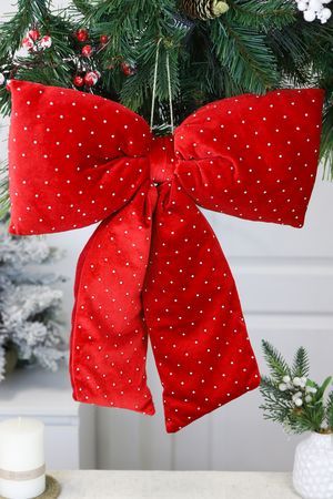 Декоративный бант ДИВИЯ, текстиль, красный, 50х39 см, Edelman