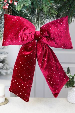 Декоративный бант ДИВИЯ, текстиль, бордовый, 50х39 см, Edelman