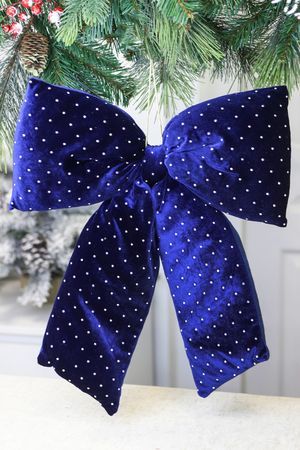 Декоративный бант ДИВИЯ, текстиль, синий, 50х39 см, Edelman