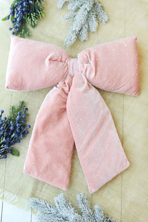 Декоративный бант ДИВИЯ, текстиль, коралловый, 50х39 см, Edelman