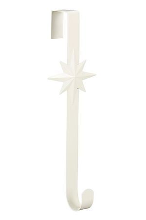 Крючок для крепления венка на двери РОЖДЕСТВЕНСКАЯ ЗВЕЗДА, металл, белый, 38 см, Edelman