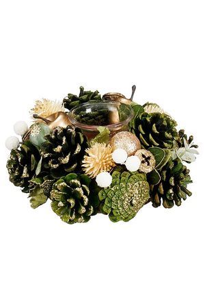 Подсвечник из шишек ЯБЛОЧНЫЙ ЗВОН на 1 свечу, 54 см, Edelman