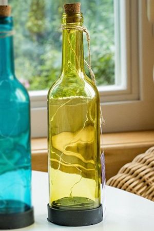 Садовый светильник на солнечной батарее СВЕТЛЯЧКИ В БУТЫЛКЕ, жёлтый, 10 тёплых белых микро LED-огней, 31 см, Kaemingk