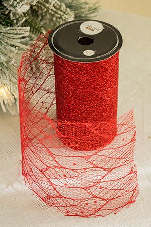 Лента для декорирования МЕРЦАЮЩИЙ СТИЛЬ, бургунди, 13х270 см, Kaemingk