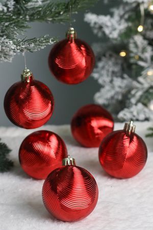 Набор ёлочных шаров ЭДЕЛАЙН, пластик, красный, 6 см, 6 шт., Winter Deco