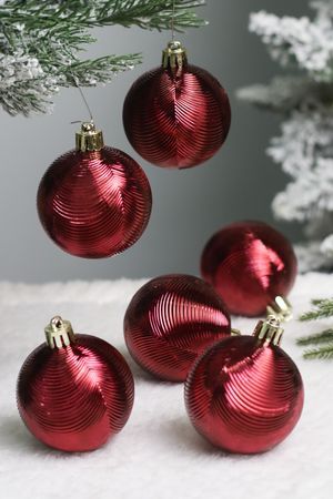 Набор ёлочных шаров ЭДЕЛАЙН, пластик, бордовый, 6 см, 6 шт., Winter Deco
