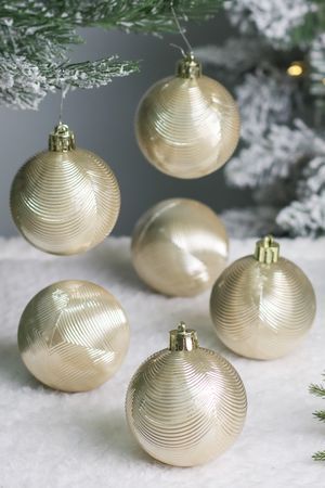 Набор ёлочных шаров ЭДЕЛАЙН, пластик, перламутровый, 6 см, 6 шт., Winter Deco