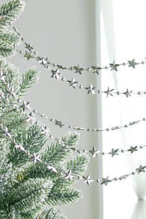 Бусы на ёлку ЗВЁЗДНАЯ ТРОПИНКА, пластик, серебряные, 270 см, Winter Deco