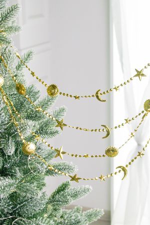 Бусы на ёлку КОСМИЧЕСКАЯ НИТЬ, пластик, золотые, 270 см, Winter Deco
