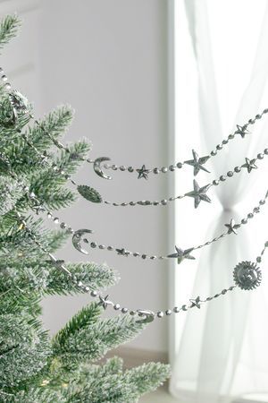 Бусы на ёлку КОСМИЧЕСКАЯ НИТЬ, пластик, серебряные, 270 см, Winter Deco