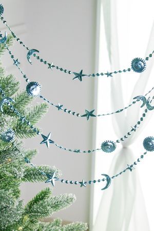Бусы на ёлку КОСМИЧЕСКАЯ НИТЬ, пластик, небесно-голубые, 270 см, Winter Deco