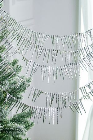 Бусы на ёлку НАДЕЛЬ, пластик, серебряные, 270 см, Winter Deco