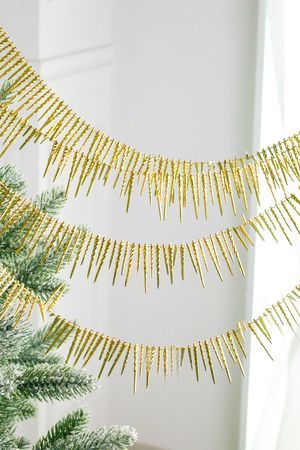 Бусы на ёлку НАДЕЛЬ, пластик, золотые, 270 см, Winter Deco