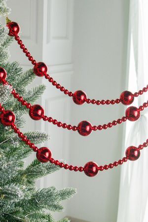 Бусы на ёлку ТОРЖЕСТВО ТРАДИЦИЙ, пластик, красные, 160 см, Winter Deco