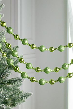 Бусы на ёлку КОЛЛАНА КЛАССИКО, пластик, зелёные, 2-2.5 см, 160 см, Winter Deco