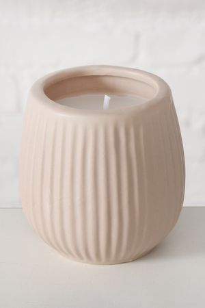 Свеча в декоративном подсвечнике АРТЕНА, керамика, бежевый, 7 см, Boltze