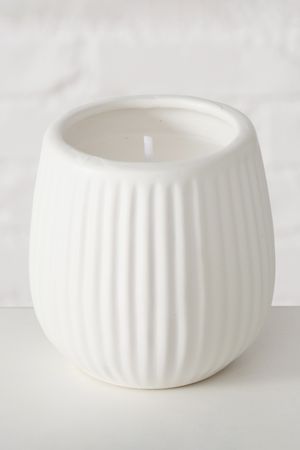 Свеча в декоративном подсвечнике АРТЕНА, керамика, белый, 7 см, Boltze
