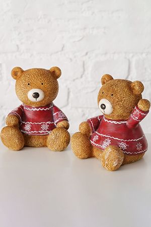 Набор декоративных фигур МИШКИ ТЕРНИ, полистоун, 11 см, 2 шт., Boltze