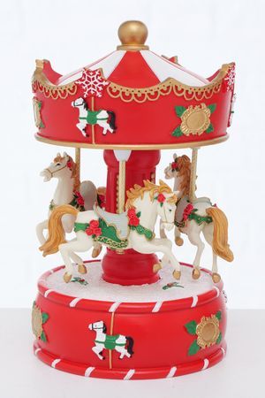 Светодинамическая композиция КАРУСЕЛЬ 'ВЕСЁЛЫЙ ГАЛОП', полистоун, 16 см, батарейка, Boltze