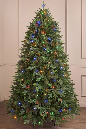 Искусственная елка с лампочками КОЛОРАТА 3 м, 640 разноцветных/теплых белых LED ламп, контроллер, ЛИТАЯ 100%, Winter Deco