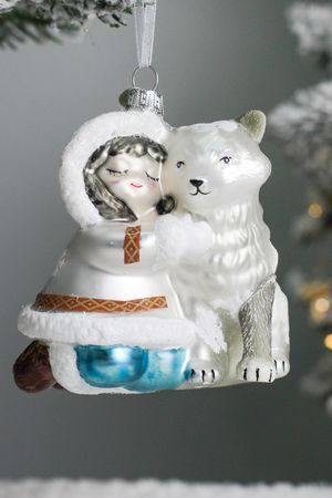 Ёлочная игрушка ДРУЗЬЯ НАВСЕГДА, коллекция СЕВЕРНЫЕ ИСТОРИИ, стекло, 12 см, Winter Deco