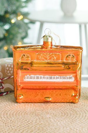 Ёлочная игрушка ЗИМНЯЯ МЕЛОДИЯ ДЛЯ ПИАНИНО, стекло, 10 см, Winter Deco