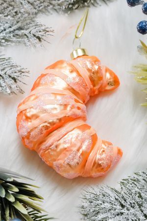 Ёлочная игрушка ПАРИЖСКИЙ КРУАССАН, стекло, 11 см, Winter Deco