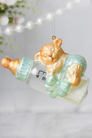 Ёлочная игрушка РАСТЁМ ВО СНЕ, стекло, полистоун, голубая, 12 см, Winter Deco